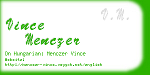 vince menczer business card